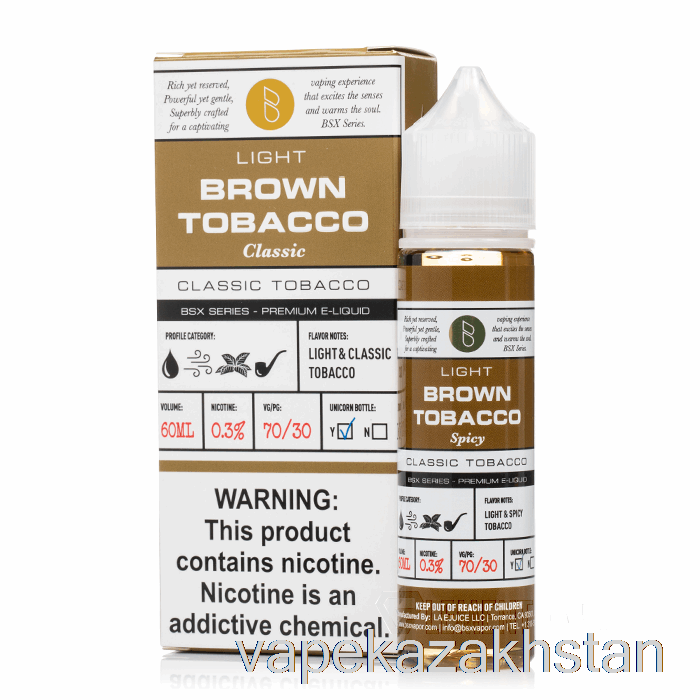 Vape Kazakhstan Brown Tobacco - BSX Series - 60mL 0mg